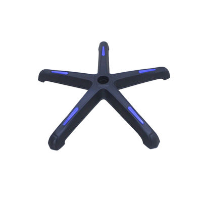 Base della sedia da ufficio rotante in nylon nero regolabile in altezza con supporto lombare e ruote