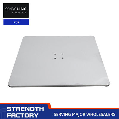 Buon prezzo Piastra di ferro massiccio quadrato 4 fori base della sedia da barbiere con superficie spazzolata in acciaio inossidabile in linea