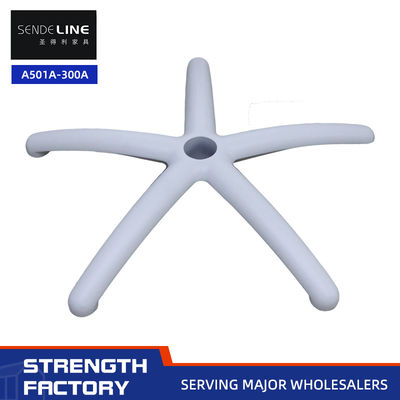 Base per sedia da ufficio ergonomica regolabile da 75 mm con diametro di 600 mm e gambe a 5 razze in lega di alluminio bianco