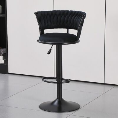 Buon prezzo Sedile di velluto Sedile di bar con schienale arrotolato e altezza 80-100 cm per mobili da bar moderni in linea