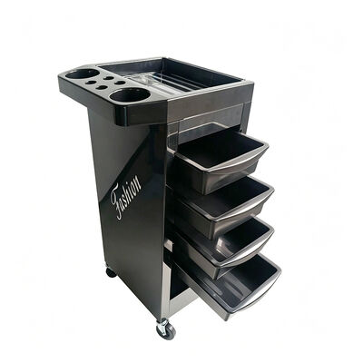 Carrello portaoggetti per parrucchiere a 4 livelli con dimensioni 405*380*920 mm e 4 ruote per una facile mobilità