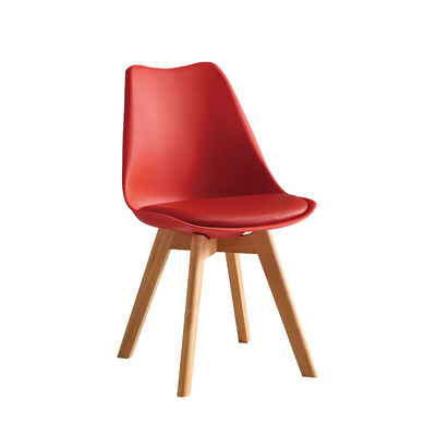 Buon prezzo Bar Chair in stile nordico Eames con sedile imbottito in schiuma PU e gambe in legno massello in colori personalizzabili in linea