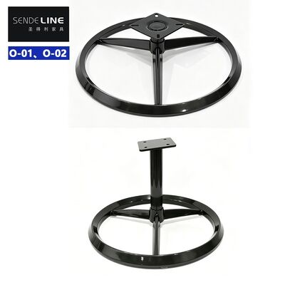Base per divano/poltrona in metallo nero galvanizzato con diametro 650/450mm per sostituzione di sedie da salotto e ufficio